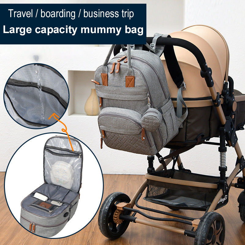 Ultimate Travel Diaper Bag Backpack – USB Charging, Waterproof & Stroller-Ready | Large Capacity Mummy Bag
