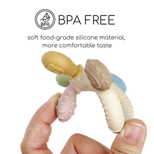 Soft Silicone Baby Teether – BPA-Free, Easy-Grip Design for Teething Relief | Safe & Non-Toxic