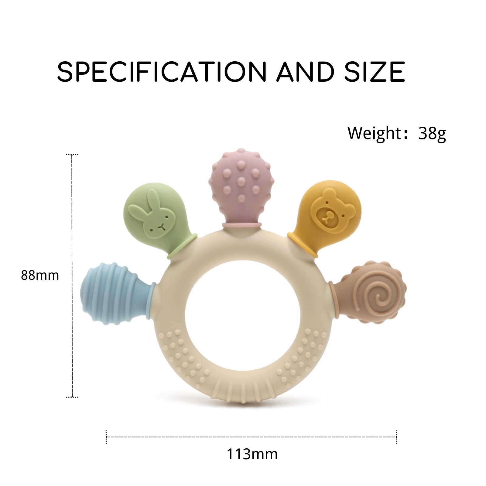 Soft Silicone Baby Teether – BPA-Free, Easy-Grip Design for Teething Relief | Safe & Non-Toxic