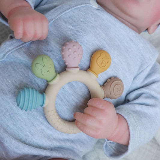 Soft Silicone Baby Teether – BPA-Free, Easy-Grip Design for Teething Relief | Safe & Non-Toxic