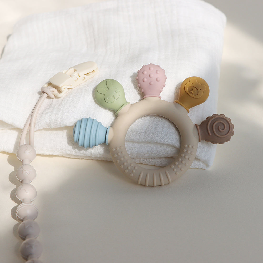 Soft Silicone Baby Teether – BPA-Free, Easy-Grip Design for Teething Relief | Safe & Non-Toxic